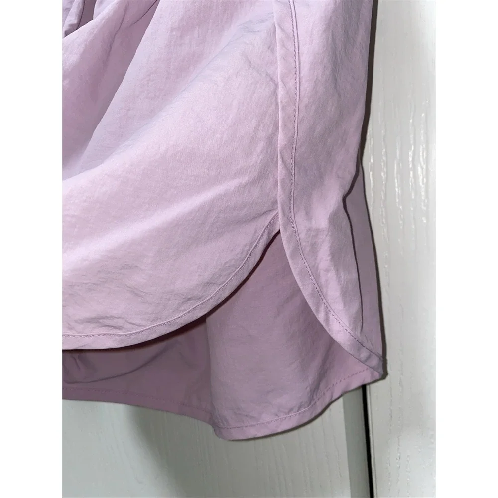 Zenana Windbreaker Smocked Waistband Running Shorts Purple Medium Athletic - Picture 2 of 8